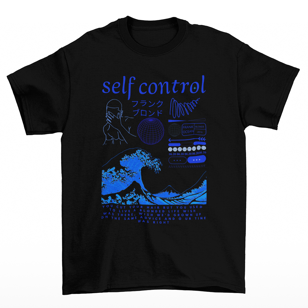 Camiseta Básica Frank Ocean Self Control- Preto