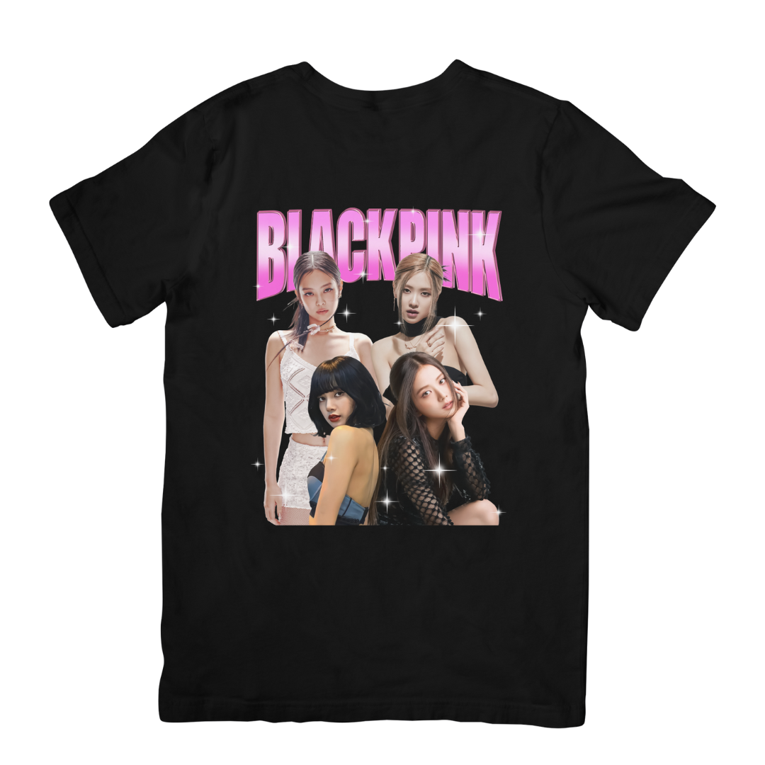 Camiseta Básica Blackpink Graphic Group Kpop-PRETO