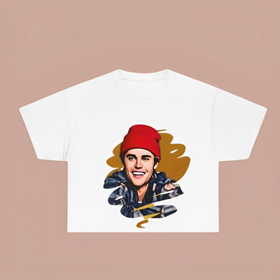 Camiseta Cropped Justin Bieber Graphic