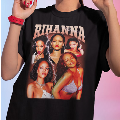 Camiseta Básica Rihanna Graphic