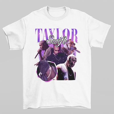 Camiseta Básica Taylor Swift x Kanye West Meme- Branco