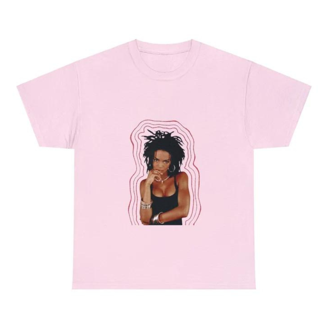 Camiseta Básica Lauryn Hill 90's Rosa Bebê