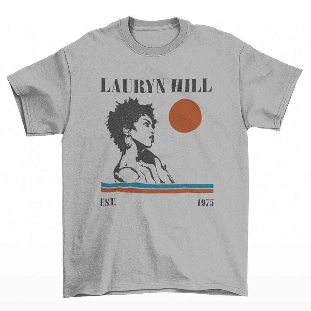 Camiseta Básica Lauryn Hill  1975 Cinza 