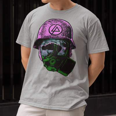 camiseta básica cinza linkin park soldado