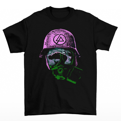 camiseta básica preta linkin park soldado