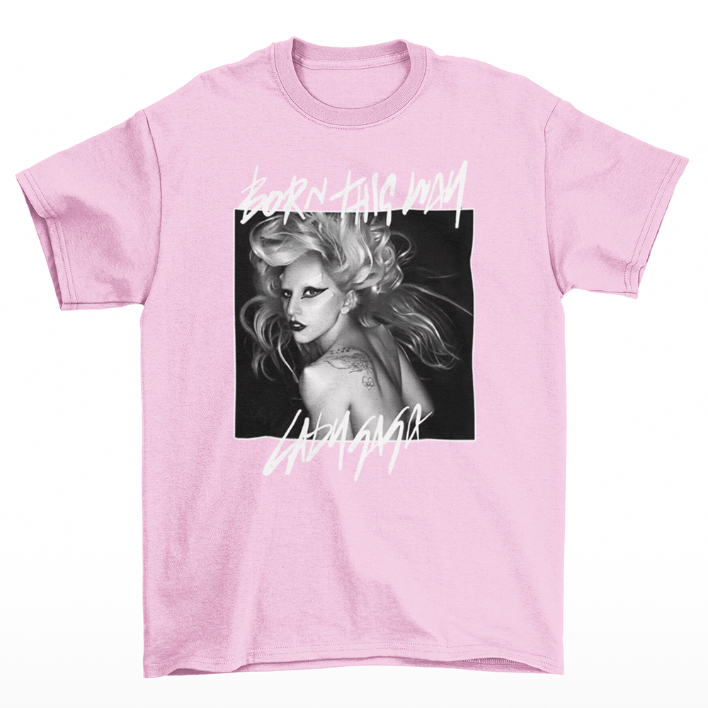 Camiseta Básica Born This Way Lady Gaga- Rosa Bebe