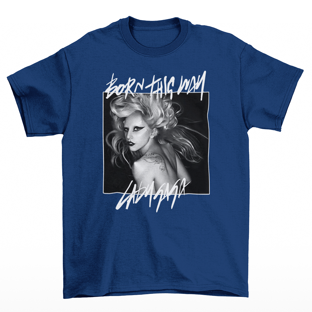 Camiseta Básica Born This Way Lady Gaga- Azul-Marinho