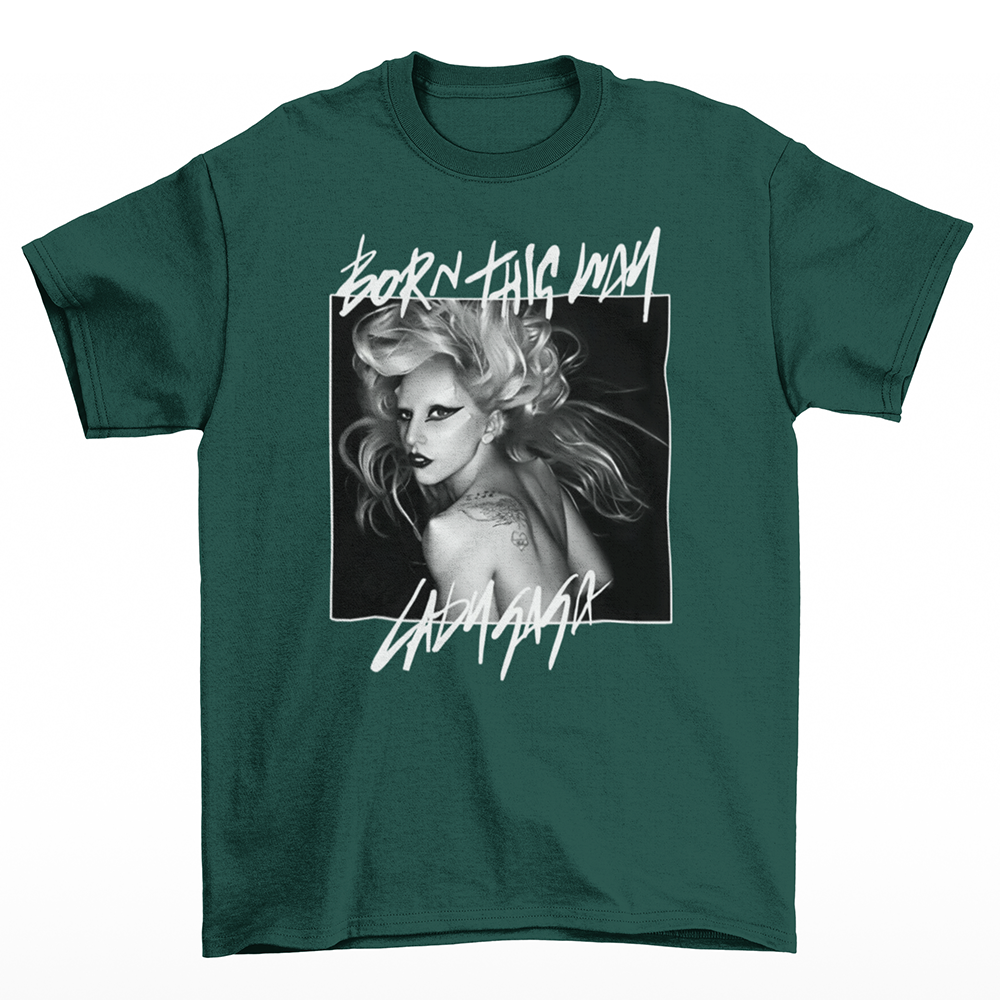 Camiseta Básica Born This Way Lady Gaga- Verde