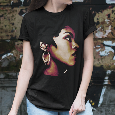 Camiseta Básica Lauryn Hill Vintage 80's- Preto