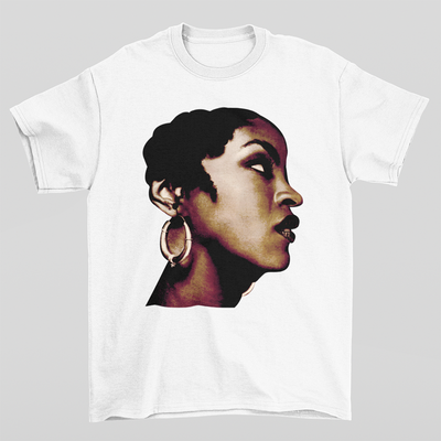 Camiseta Básica Lauryn Hill Vintage 80's- Branco