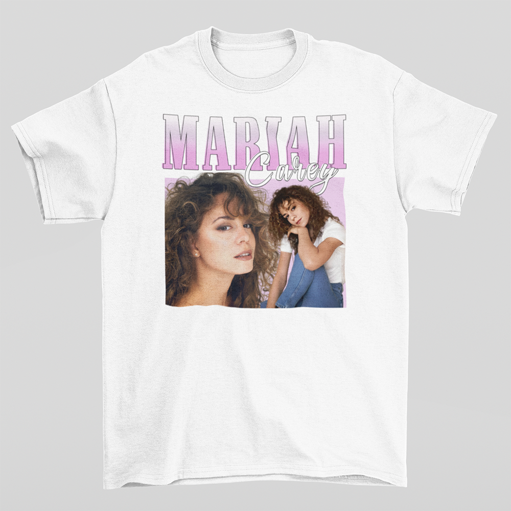 Camiseta Básica Mariah Carey Vintage- Branco