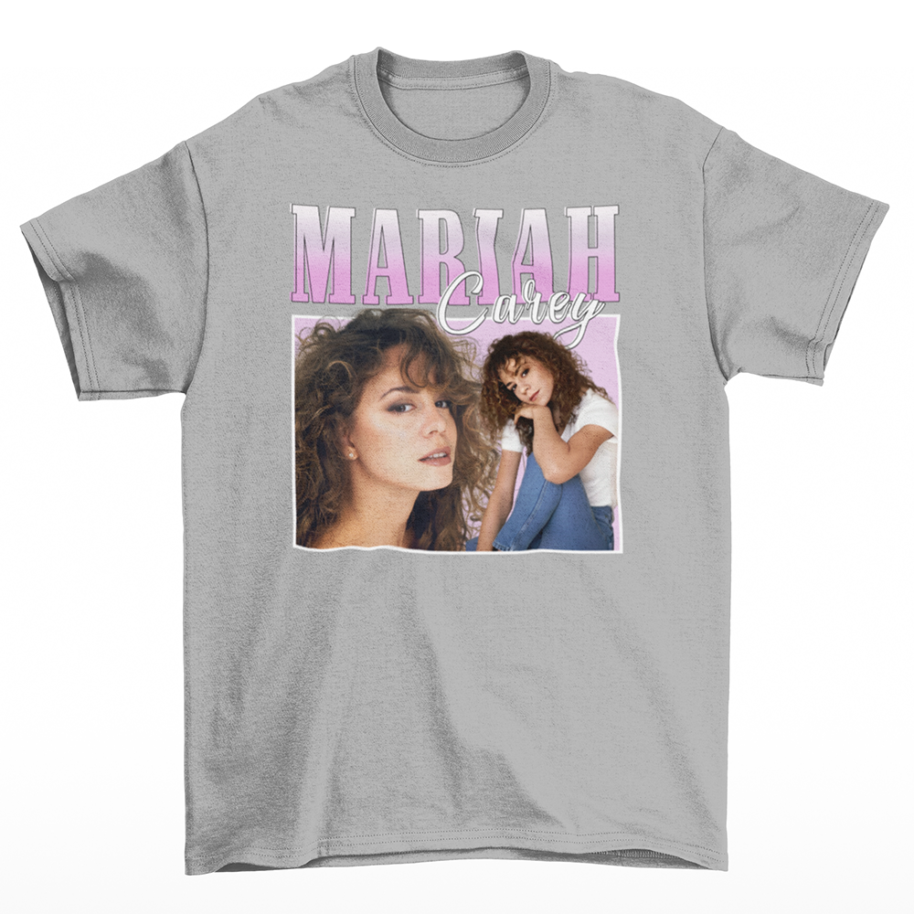 Camiseta Básica Mariah Carey Vintage- Cinza