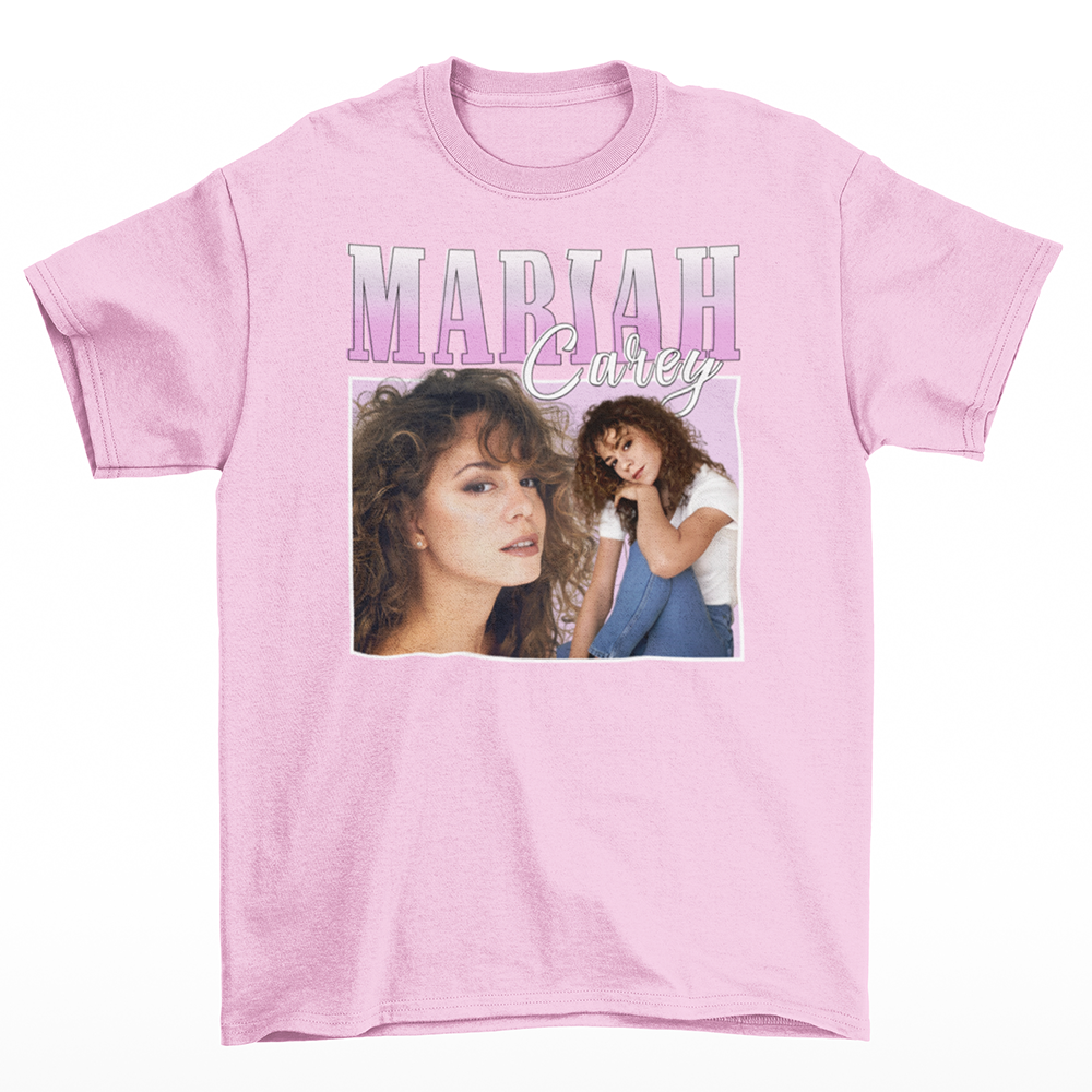 Camiseta Básica Mariah Carey Vintage- Rosa bebe