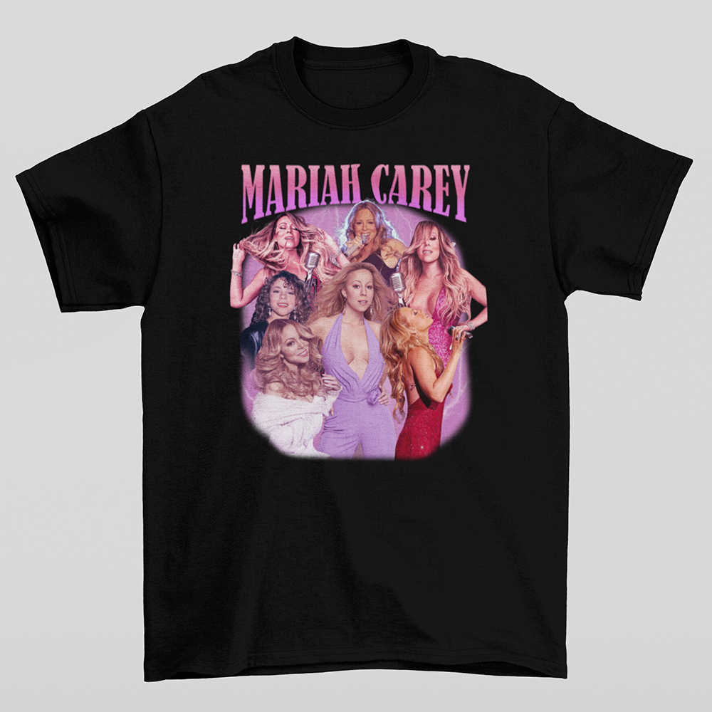 Camiseta Básica Mariah Carey Aesthetic- PRETO