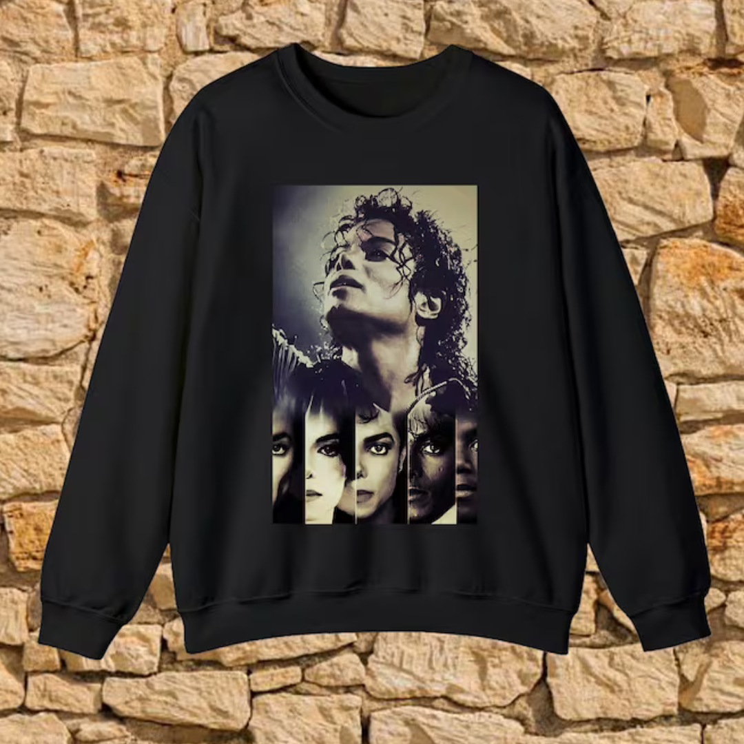 Moletom Gola Redonda Michael Jackson Graphic - preto