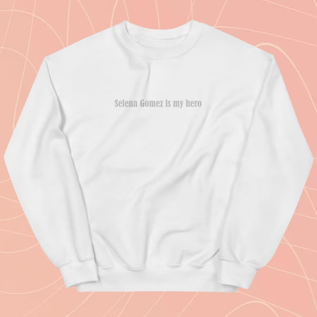Moletom Gola Redonda Selena Gomez Hero - branco