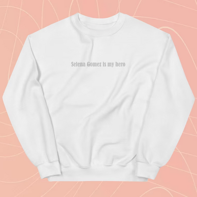 Moletom Gola Redonda Selena Gomez Hero - branco