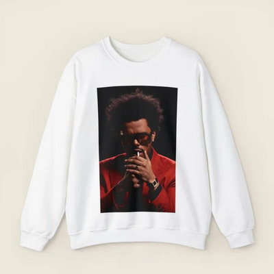 Moletom Gola Redonda The Weeknd Smoking - branco
