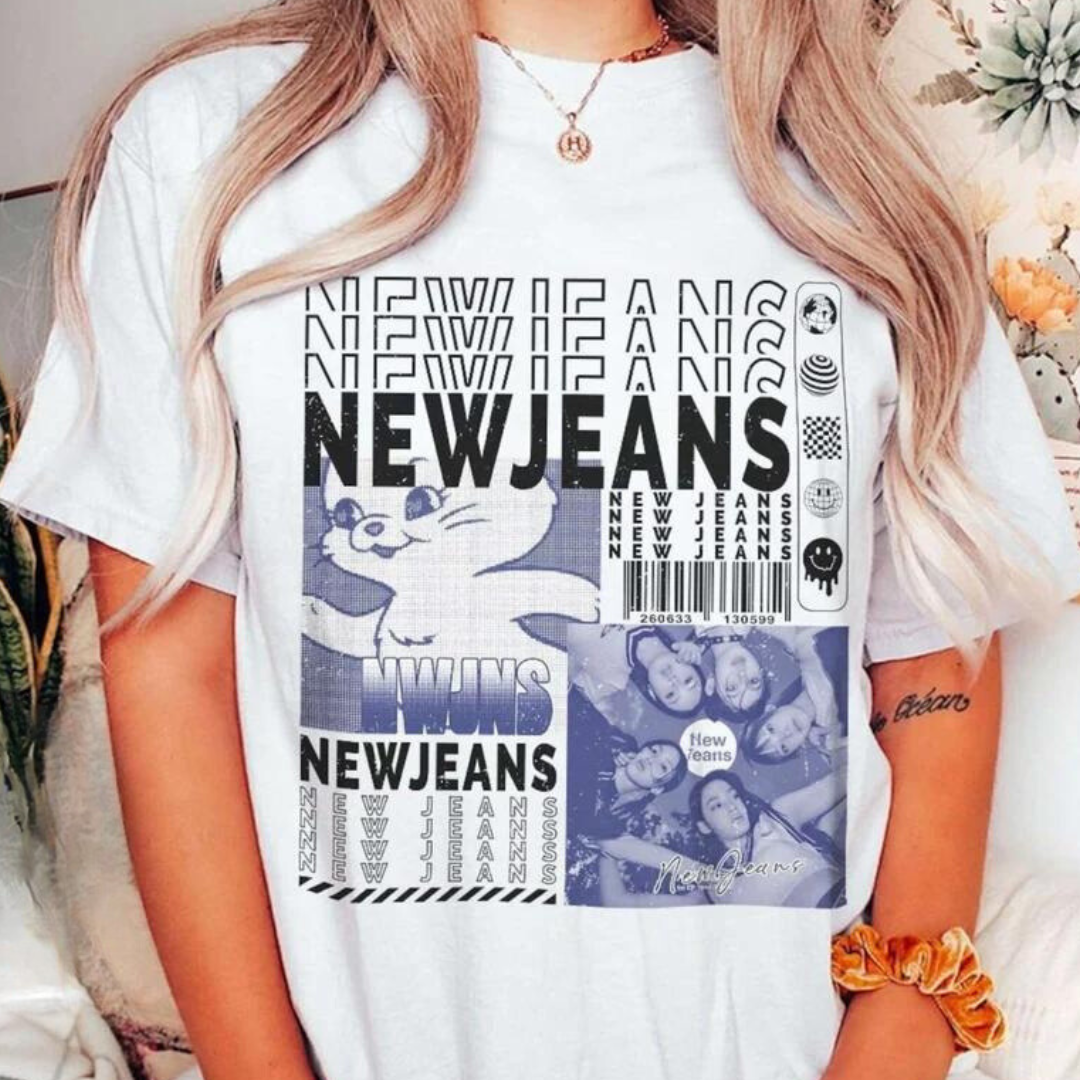 Camiseta Básica NewJeans Vintage