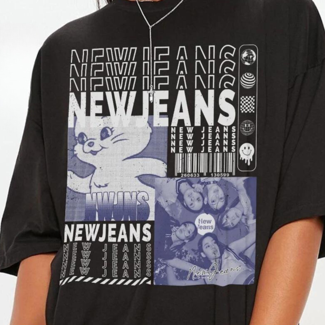 Camiseta Básica NewJeans Vintage