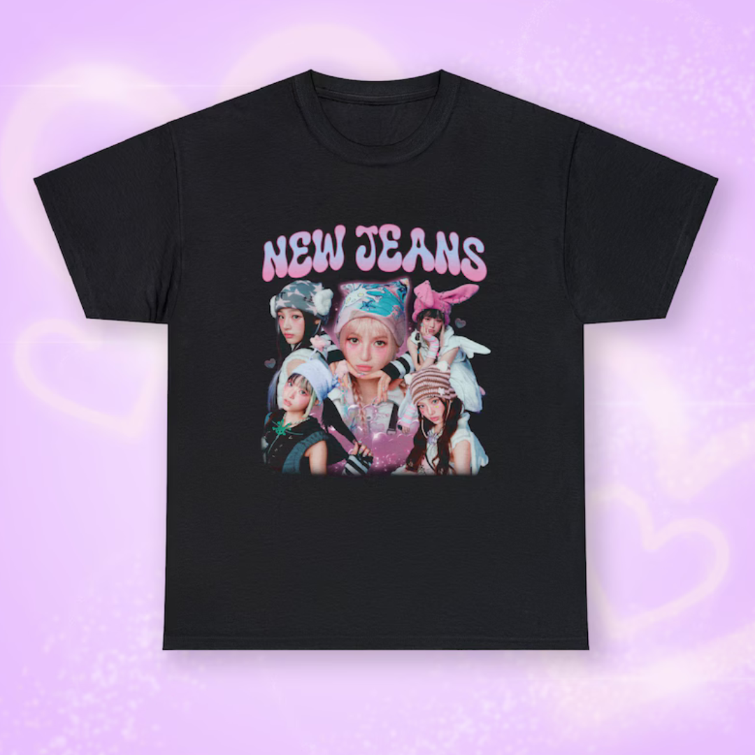 Camiseta Básica NewJeans Candy - preto