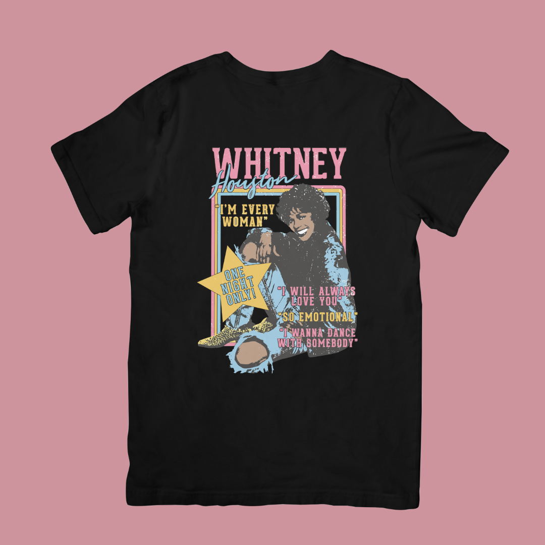 Camiseta Básica Whitney Houston Only Night Only