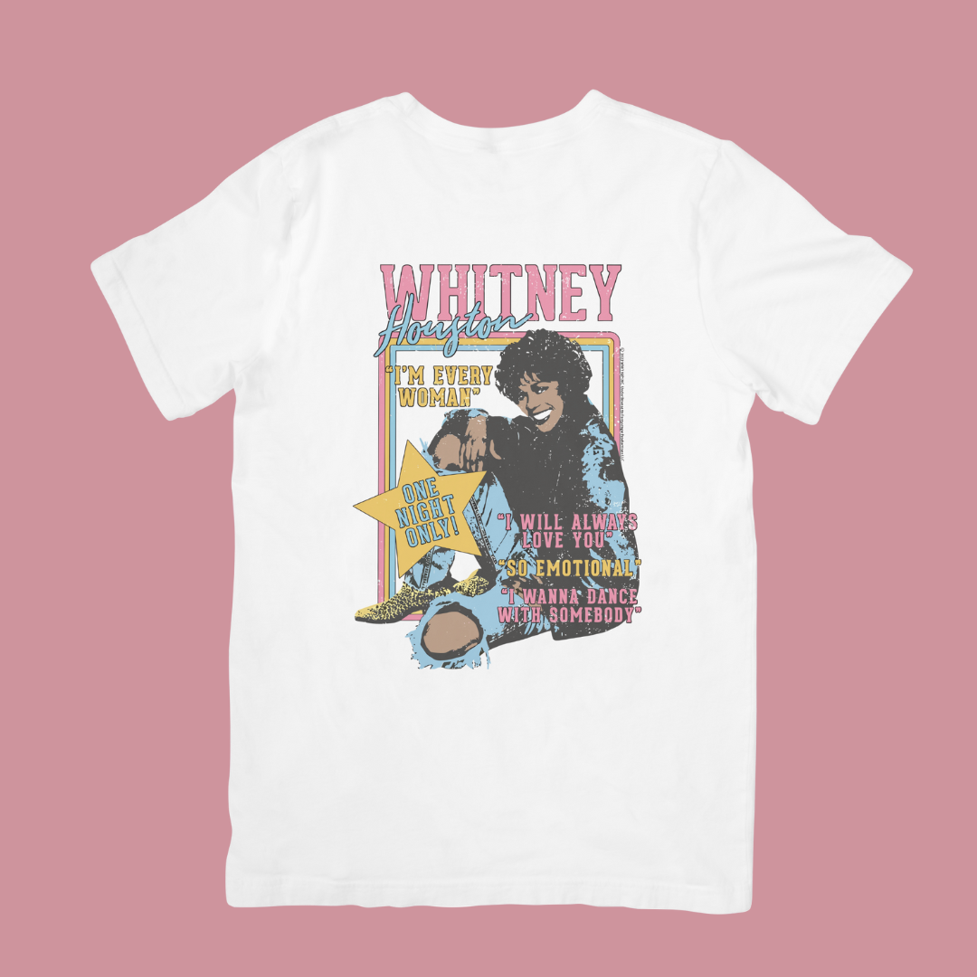 Camiseta Básica Whitney Houston Only Night Only