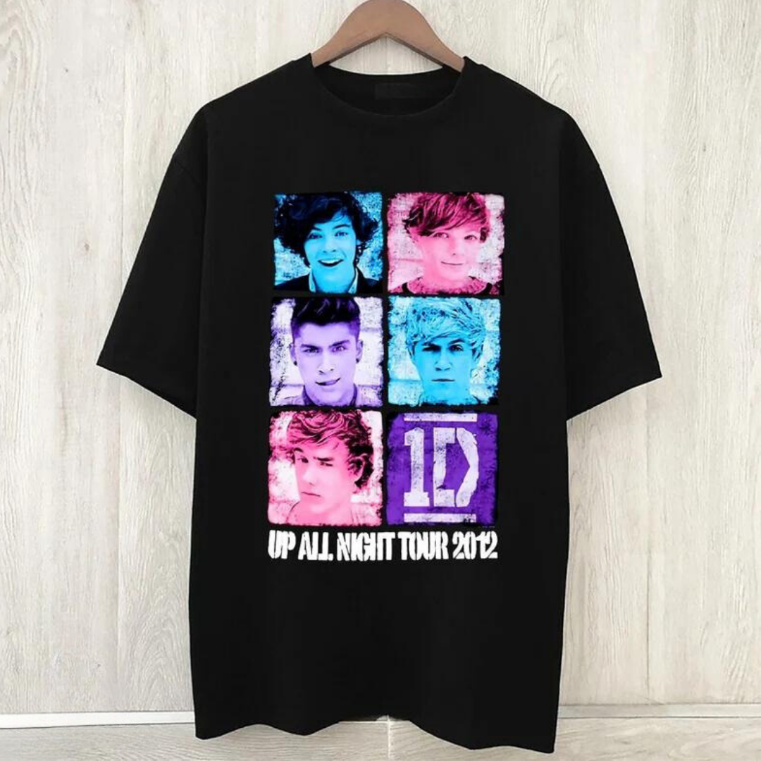 Camiseta Básica One Direction Up All Night Tour 2012-PRETO