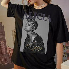 Camiseta Básica Alicia Keys P&B