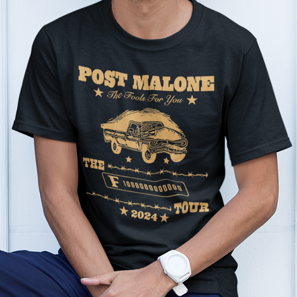 Camiseta Básica Post Malone Tour- preto