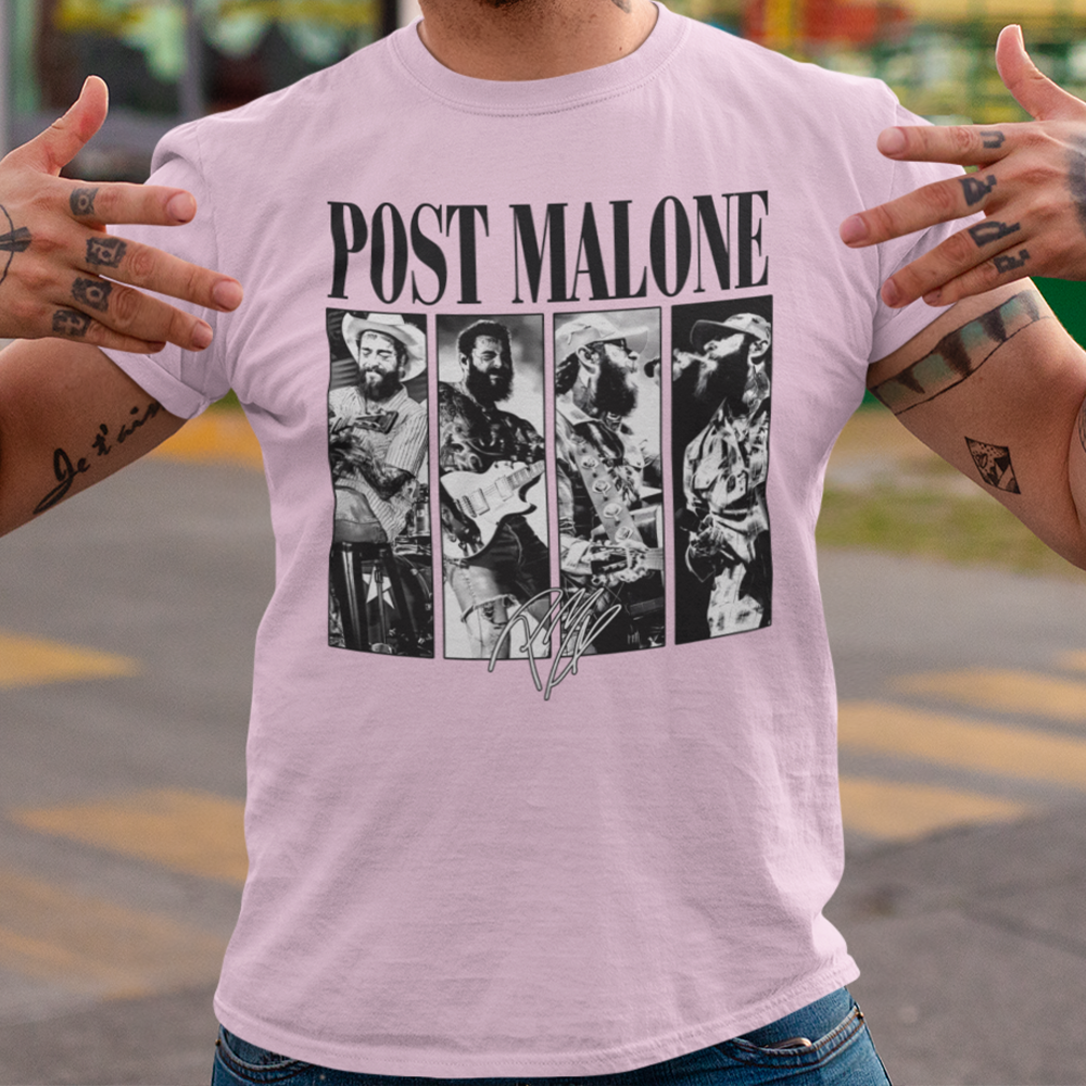 Camiseta Básica Post Malone Vintage The F-1 Trillion Collab- rosa bebe