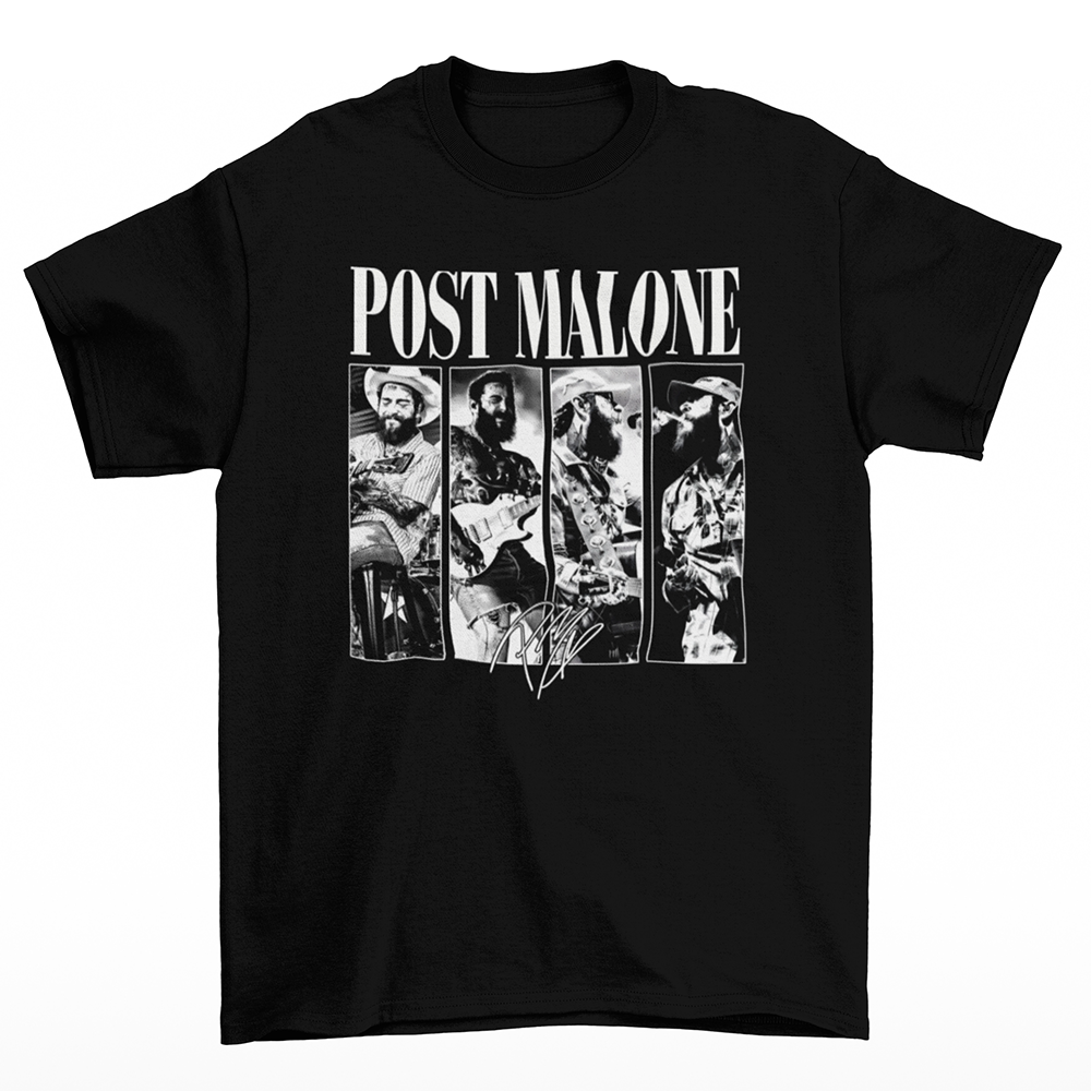 Camiseta Básica Post Malone Vintage The F-1 Trillion Collab- preto