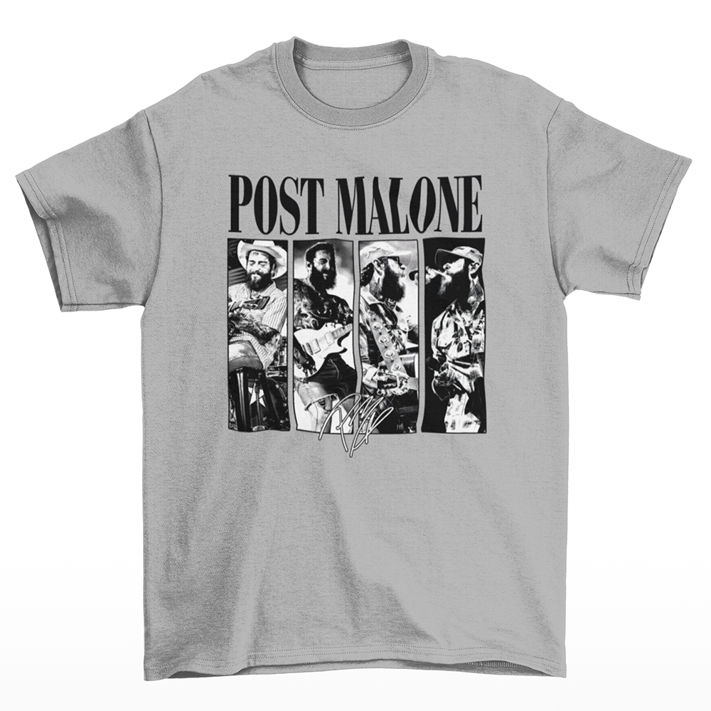 Camiseta Básica Post Malone Vintage The F-1 Trillion Collab- cinza