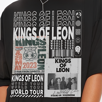 Camiseta Básica Kings Of Leon Retro 90's