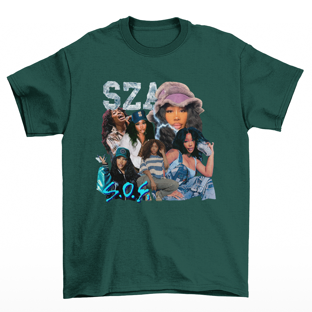 Camiseta Básica SZA Style SOS- Verde