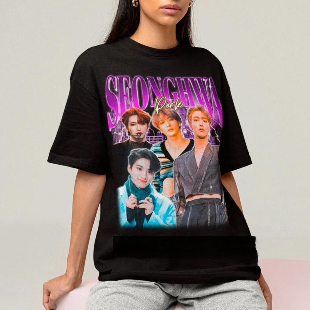 Camiseta Básica Ateez Seonghwa Retro 90'S