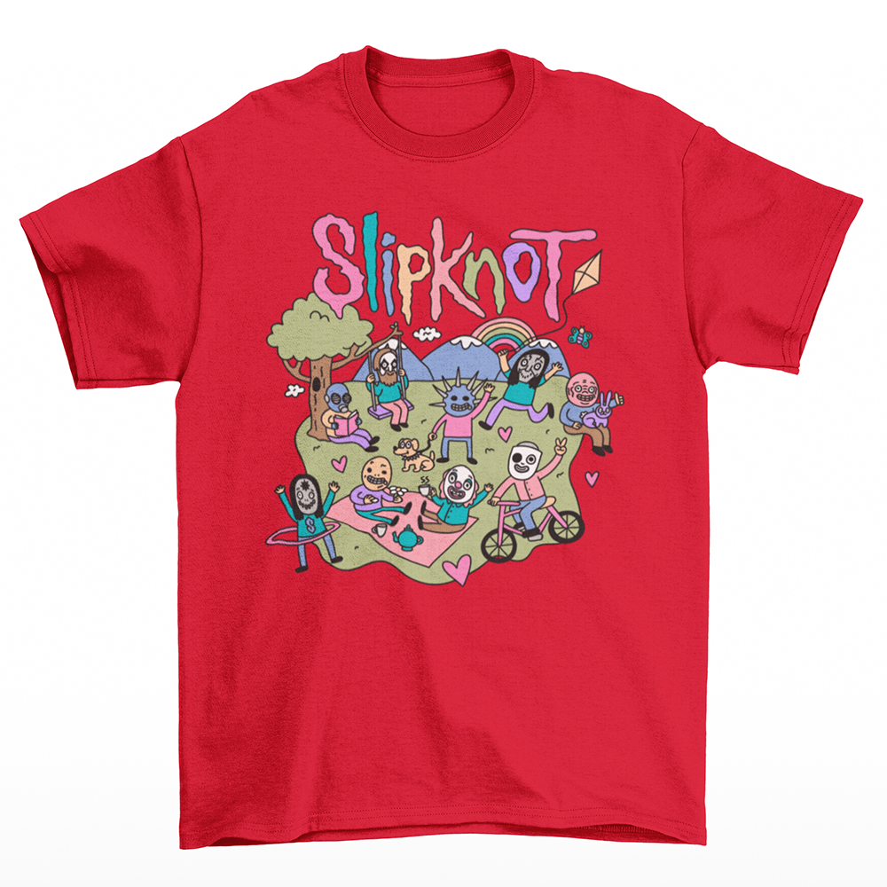 Camiseta Básica Slipknot Funny- vermelho