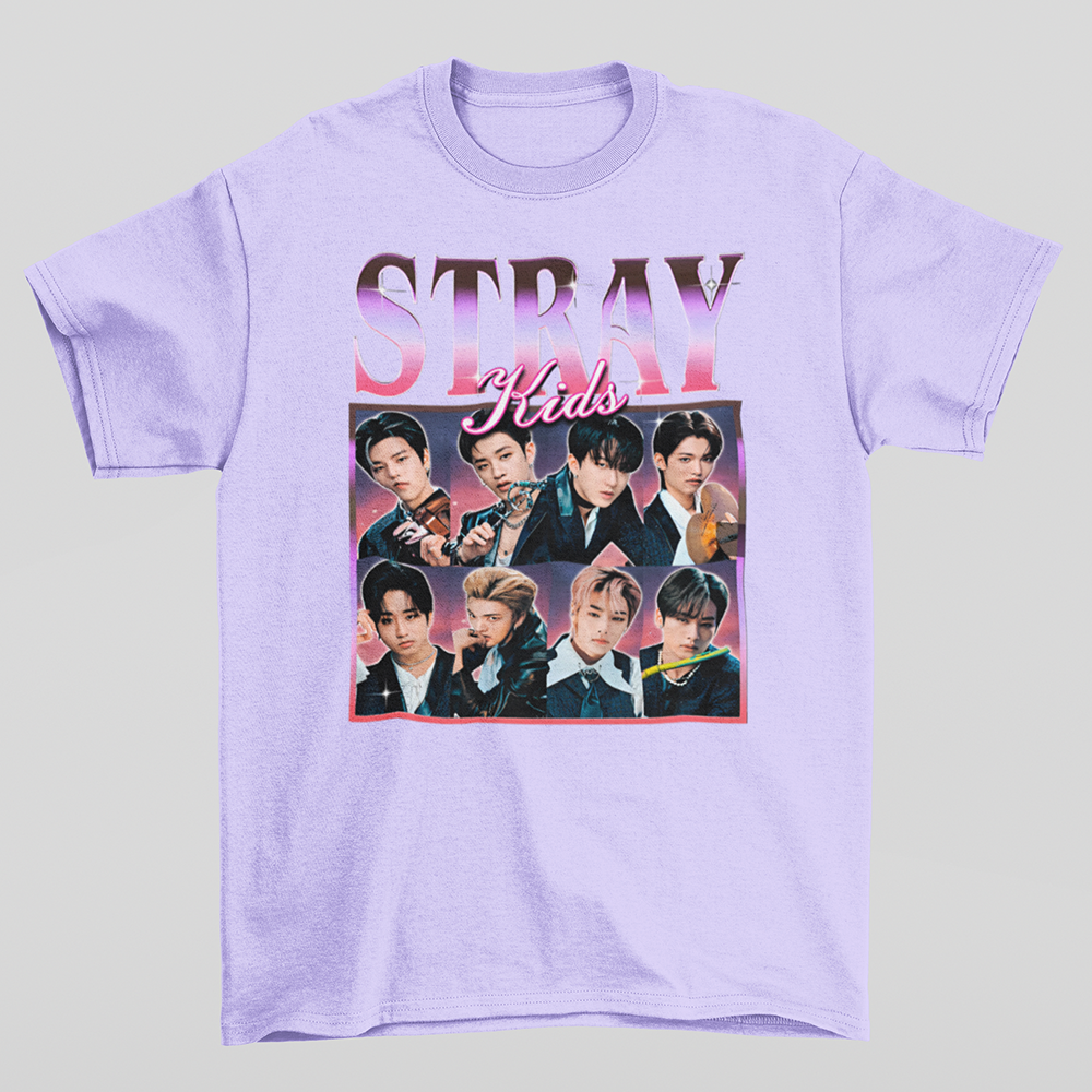 Camiseta Básica Stray Kids Graphic- LILÁS