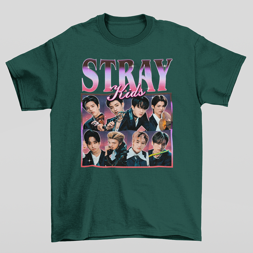 Camiseta Básica Stray Kids Graphic- VERDE