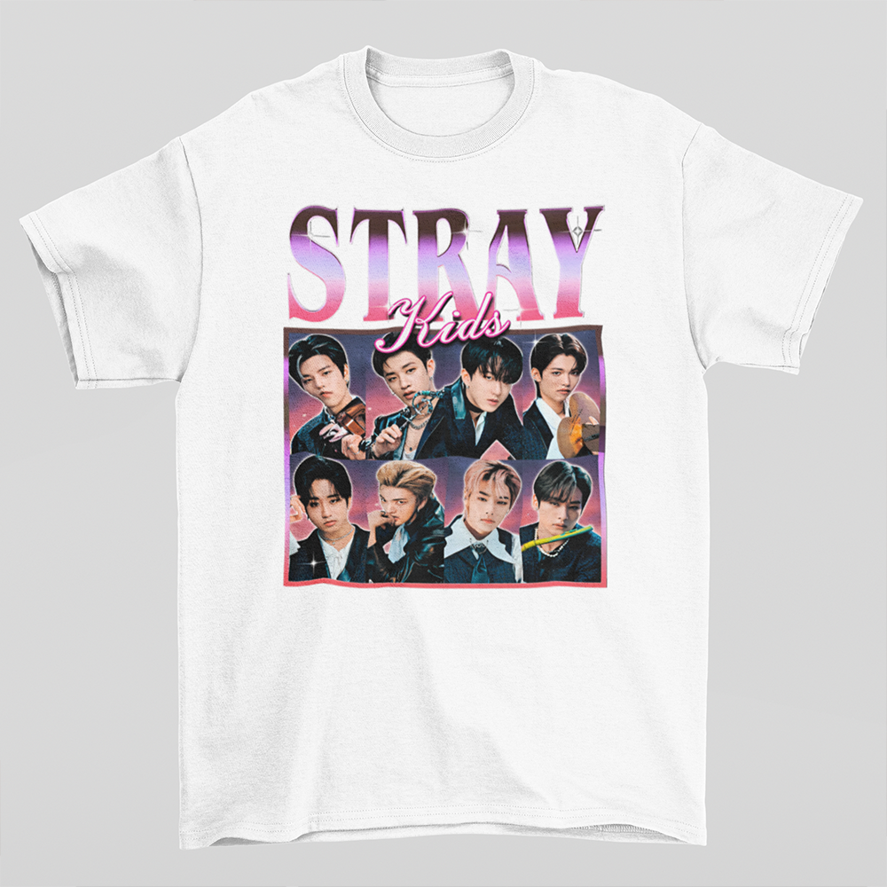 Camiseta Básica Stray Kids Graphic- BRANCO