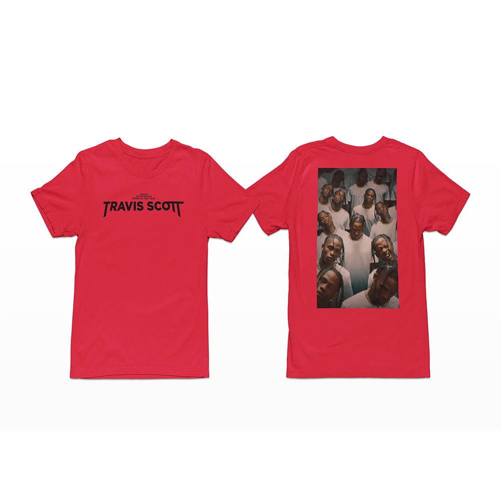 Camiseta Básica Travis Scott Photo- vermelho