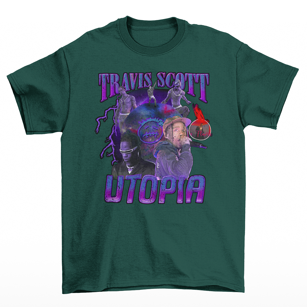 Camiseta Básica Travis Scott Utopia- verde