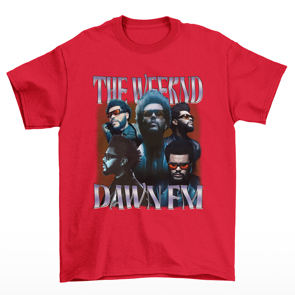 Camiseta Básica The Weeknd Down FM- Vermelho