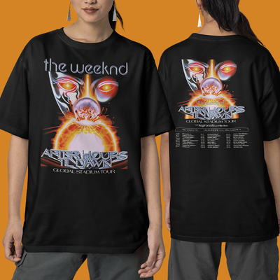 Camiseta Básica The Weeknd Global Studium Tour- preto