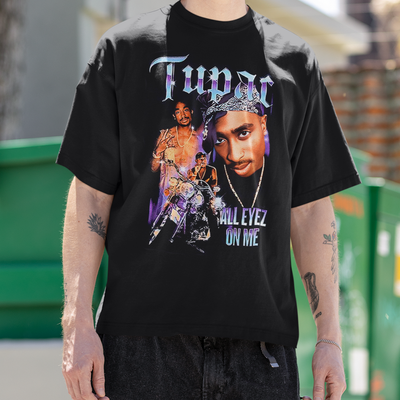 Camiseta Básica Tupac All Eyez On Me- Preto