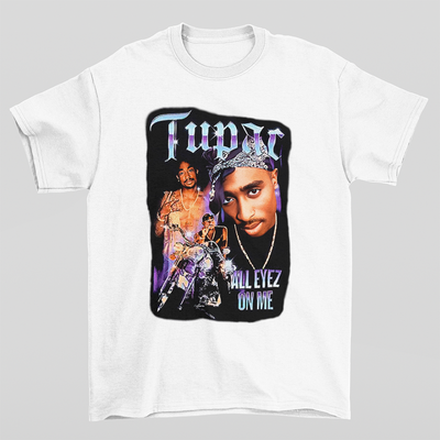 Camiseta Básica Tupac All Eyez On Me- Branco