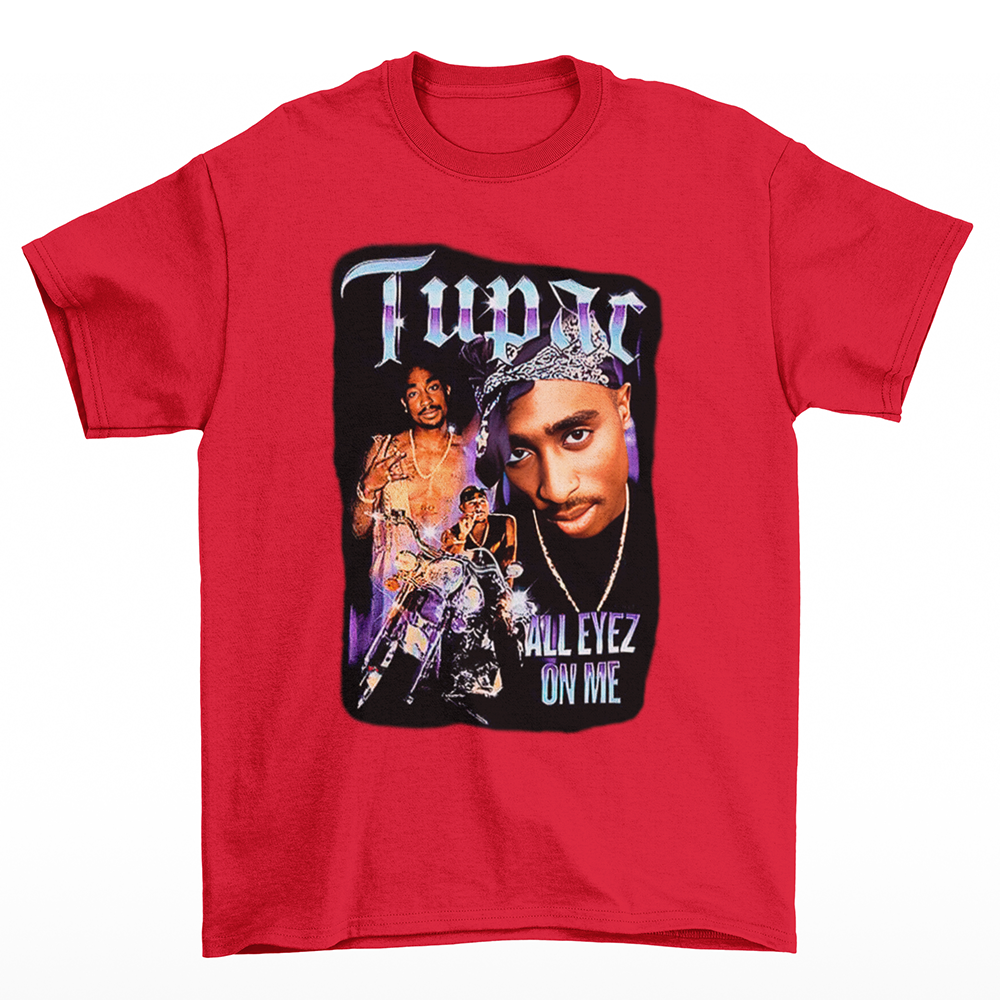 Camiseta Básica Tupac All Eyez On Me- Vermelho