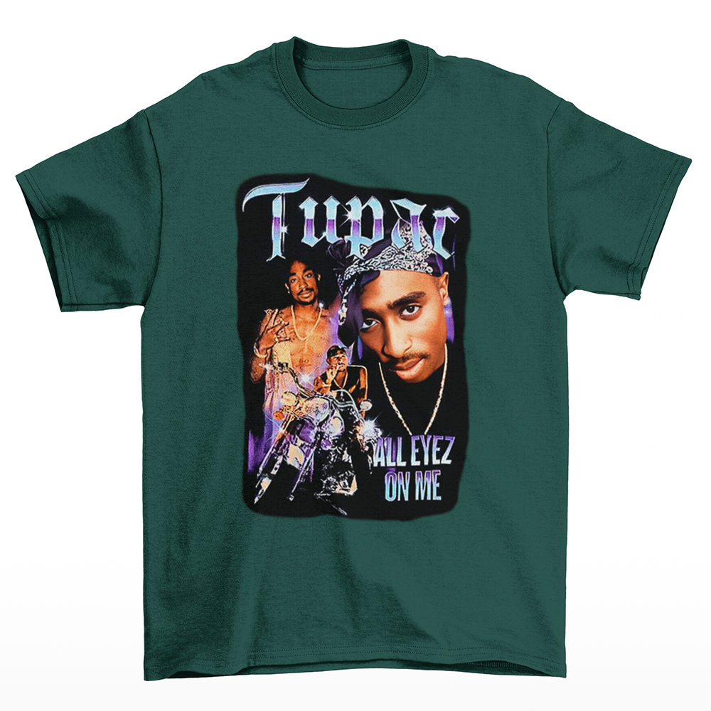 Camiseta Básica Tupac All Eyez On Me- Verde