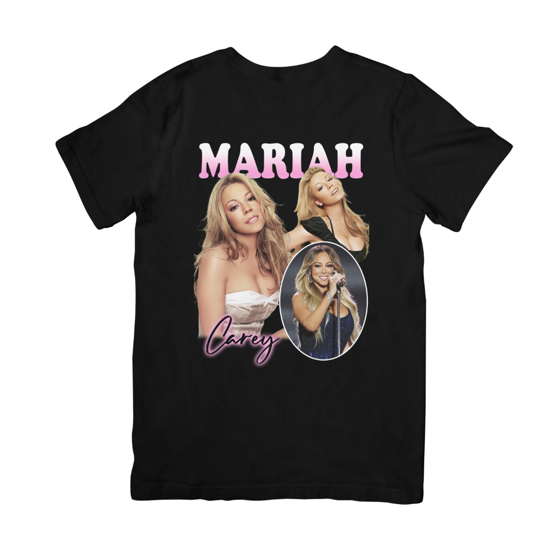 Camiseta Básica Mariah Carey Retro Vintage Preto