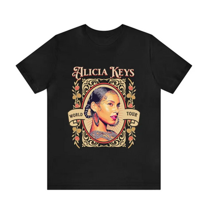 Camiseta Básica Alicia Keys World Tour Vintage